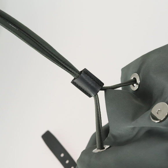 PRADA Backpack Nylon Green Silver Auth 157248