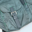 PRADA Backpack Nylon Green Silver Auth 157248-29