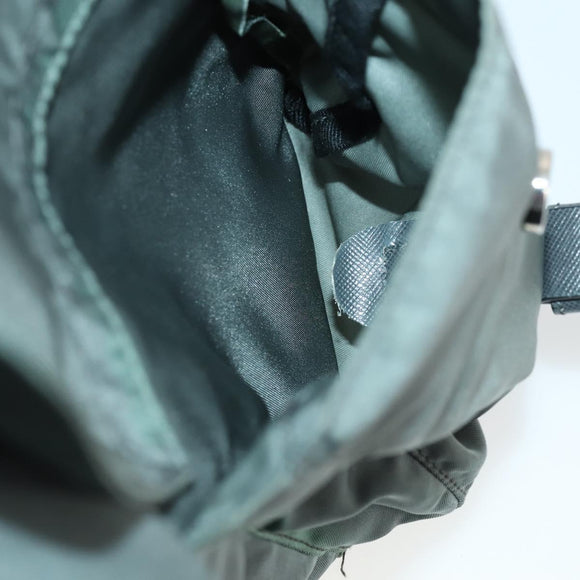 PRADA Backpack Nylon Green Silver Auth 157248