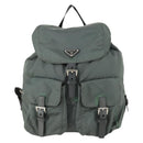 PRADA Backpack Nylon Green Silver Auth 157248-13