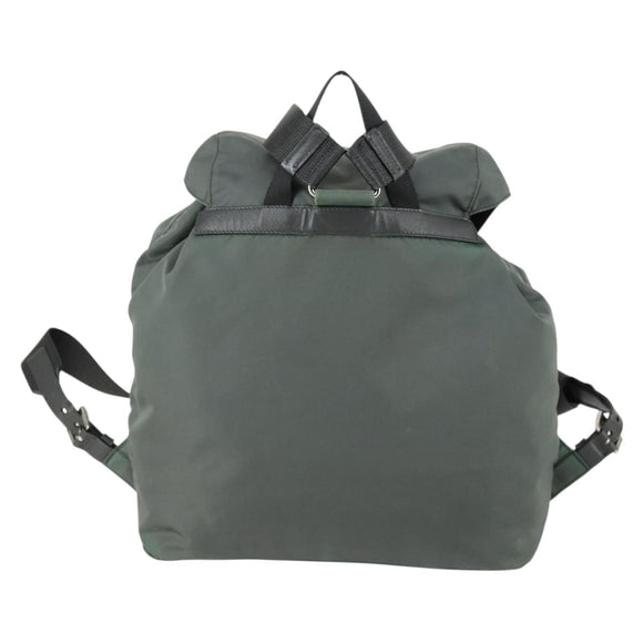 PRADA Backpack Nylon Green Silver Auth 157248