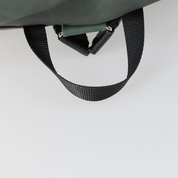 PRADA Backpack Nylon Green Silver Auth 157248