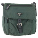 PRADA Shoulder Bag Nylon Green Silver Auth 157249-13