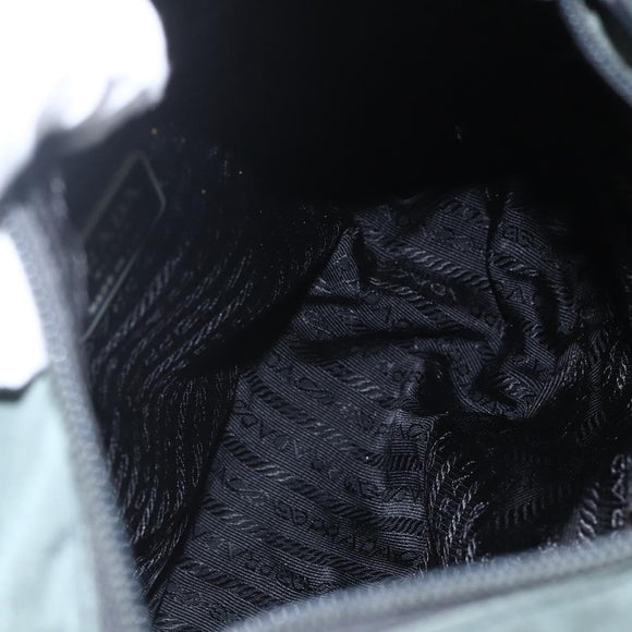 PRADA Shoulder Bag Nylon Green Silver Auth 157249