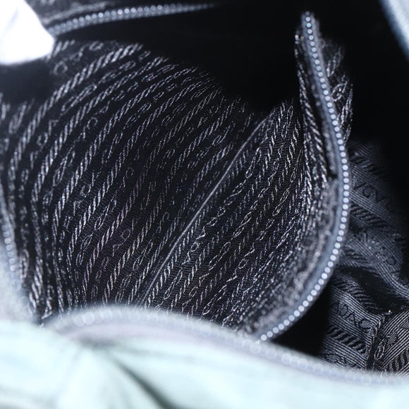 PRADA Shoulder Bag Nylon Green Silver Auth 157249