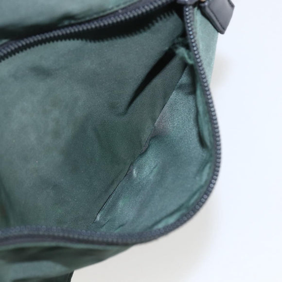 PRADA Shoulder Bag Nylon Green Silver Auth 157249