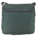 PRADA Shoulder Bag Nylon Green Silver Auth 157249-2