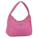 PRADA Hand Pouch Nylon Pink Auth 157250-1