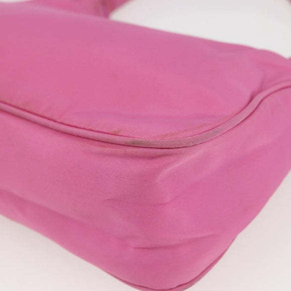 PRADA Hand Pouch Nylon Pink Auth 157250