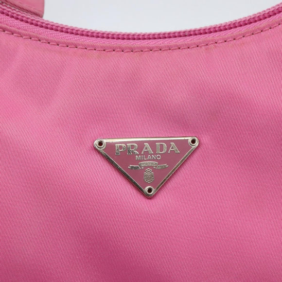 PRADA Hand Pouch Nylon Pink Auth 157250