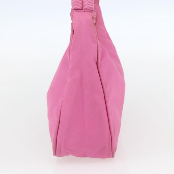 PRADA Hand Pouch Nylon Pink Auth 157250
