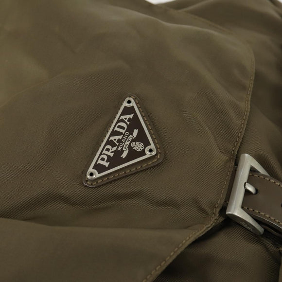 PRADA Backpack Nylon Green Silver Auth 157251