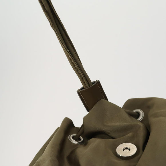 PRADA Backpack Nylon Green Silver Auth 157251