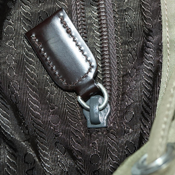 PRADA Backpack Nylon Green Silver Auth 157251