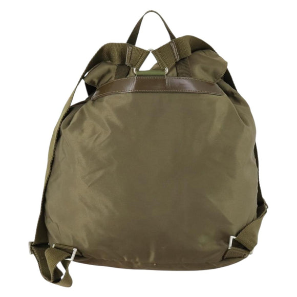 PRADA Backpack Nylon Green Silver Auth 157251