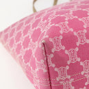 CELINE Paris Macadam Tote Bag Denim Pink Gold Auth 157252-14