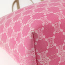 CELINE Paris Macadam Tote Bag Denim Pink Gold Auth 157252-16