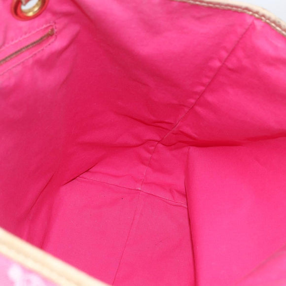 CELINE Paris Macadam Tote Bag Denim Pink Gold Auth 157252