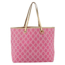 CELINE Paris Macadam Tote Bag Denim Pink Gold Auth 157252-2