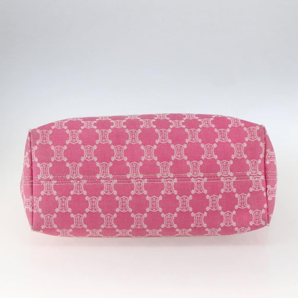 CELINE Paris Macadam Tote Bag Denim Pink Gold Auth 157252