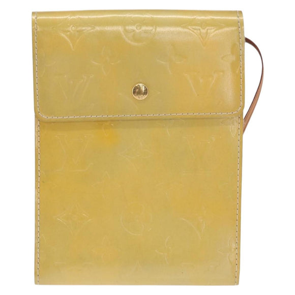 LOUIS VUITTON Monogram Vernis Motto Accessory Pouch Gris M91030 LV Auth 157253