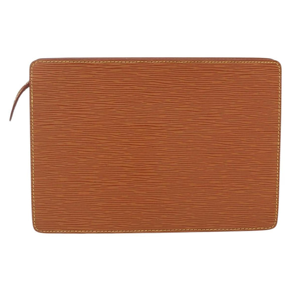 LOUIS VUITTON Epi Pochette Homme Bag Brown Zipangu Gold M52528 LV Auth 157254