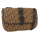Christian Dior Trotter Canvas Shoulder Bag Beige Gold Auth 157258-1