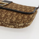 Christian Dior Trotter Canvas Shoulder Bag Beige Gold Auth 157258-10