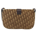 Christian Dior Trotter Canvas Shoulder Bag Beige Gold Auth 157258-3