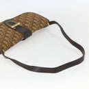 Christian Dior Trotter Canvas Shoulder Bag Beige Gold Auth 157258-7