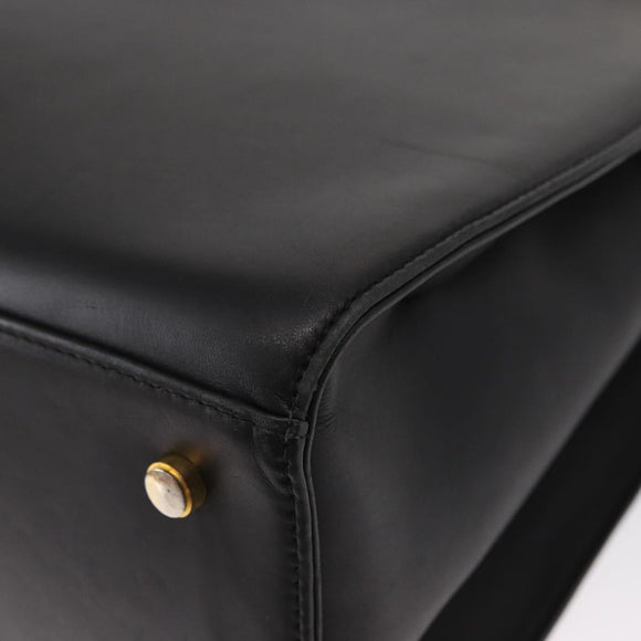 Salvatore Ferragamo Gancini Tote Bag Leather Black Gold Auth 157259