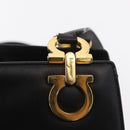Salvatore Ferragamo Gancini Tote Bag Leather Black Gold Auth 157259-9