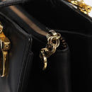 Salvatore Ferragamo Gancini Tote Bag Leather Black Gold Auth 157259-10