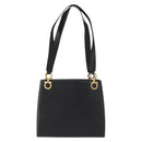 Salvatore Ferragamo Gancini Tote Bag Leather Black Gold Auth 157259-13