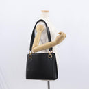 Salvatore Ferragamo Gancini Tote Bag Leather Black Gold Auth 157259-23
