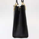 Salvatore Ferragamo Gancini Tote Bag Leather Black Gold Auth 157259-4