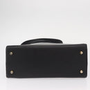 Salvatore Ferragamo Gancini Tote Bag Leather Black Gold Auth 157259-5