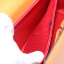 CELINE Hand Bag Leather 2way Orange Gold Auth 157260-23