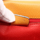 CELINE Hand Bag Leather 2way Orange Gold Auth 157260-12