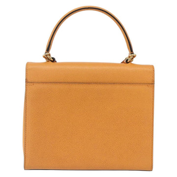 CELINE Hand Bag Leather 2way Orange Gold Auth 157260 - 0