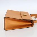 CELINE Hand Bag Leather 2way Orange Gold Auth 157260-4