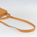 CELINE Hand Bag Leather 2way Orange Gold Auth 157260-8
