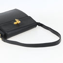 Salvatore Ferragamo Shoulder Bag Leather Black Gold Auth 157262-7