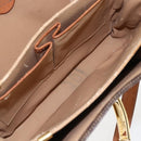 CELINE Macadam Canvas Horse Carriage Bag PVC Leather Brown Gold Auth 157263-17