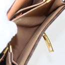 CELINE Macadam Canvas Horse Carriage Bag PVC Leather Brown Gold Auth 157263-22