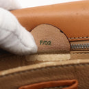 CELINE Macadam Canvas Horse Carriage Bag PVC Leather Brown Gold Auth 157263-24