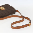 CELINE Macadam Canvas Horse Carriage Bag PVC Leather Brown Gold Auth 157263-7
