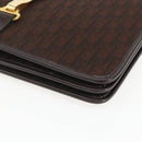 Christian Dior Trotter Canvas Shoulder Bag Brown Gold Auth 157265V-10