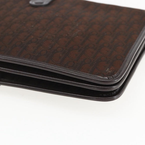 Christian Dior Trotter Canvas Shoulder Bag Brown Gold Auth 157265V