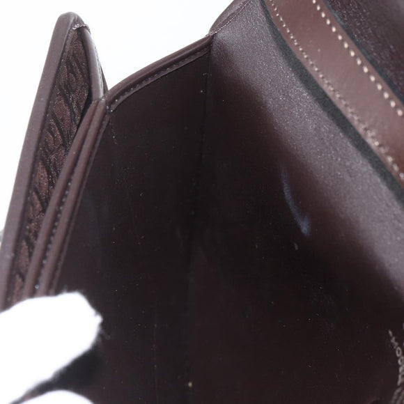 Christian Dior Trotter Canvas Shoulder Bag Brown Gold Auth 157265V